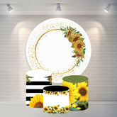 Gold Funkeln Sonnenblume Runden Glücklich Geburtstag Hintergrund